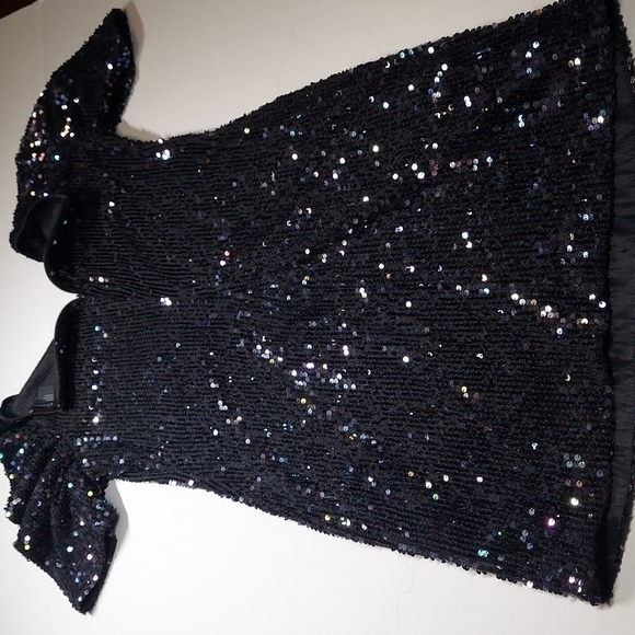ARMANI EXCHANGE SEQUIN-STUDDED V-NECK DRESS SIZE 4 - Picture 12 of 16